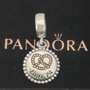 Pandora Lititz, Pennsylvania Pretzel Exclusive Dangle Charm Sterling Silver